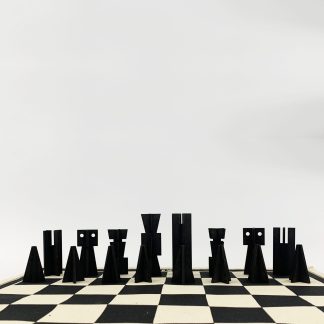 CHESS PIECES BLACK WOOD MDF